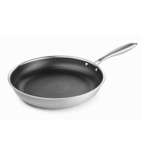 BRATMAXX Rozsdamentes serpenyő tapadásmentes bevonattal 24 cm méhsejt mintás 4 rétegű 180829619 - Serpenyő