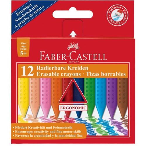 Faber-Castell zsírkréta készlet 12 db-os, Grip, törölhető 180848913 - Zsírkréta