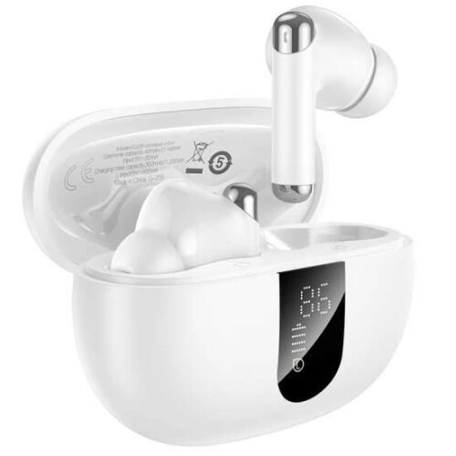 Hoco fülhallgató, Bluetooth v5.4, Sztereo, TWS, Mikrofon, Aktív zajszűrő, LED kijelzős töltőtok, USB-C, EQ26, Fehér 180851635 - Hoco