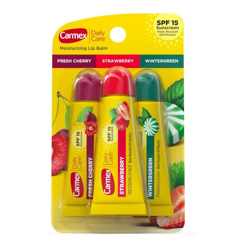 Ajakbalzsam szett, Carmex, Cseresznye-Eper-Menta, SPF 15 napvédelem, Hosszantartó hidratálás, 3 x 10 g 180885051 - Ajakápoló