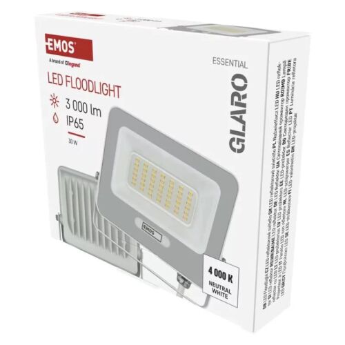 LED reflektor GLARO 30W, fehér, IP65, 3000 lm, természetes fehér 180893712 - Reflektor és munkalámpa