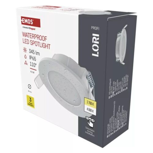 LED reflektor LORI fehér, kerek, 4,5W CCT 180895776 - Süllyesztett lámpa