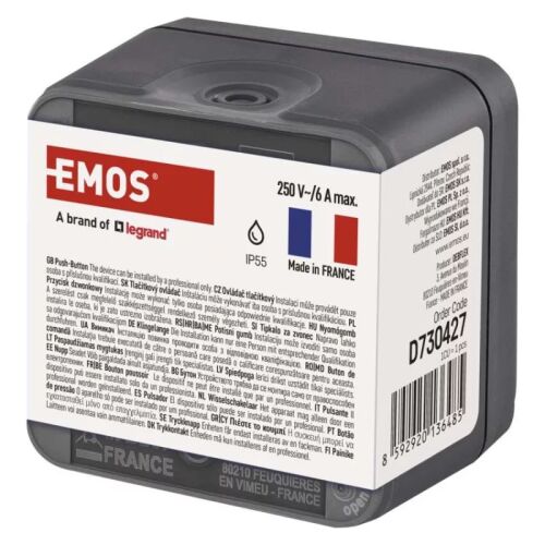 EMOS Cyklone csengő nyomógomb 1/0 IP55 180896031 - Kapucsengő
