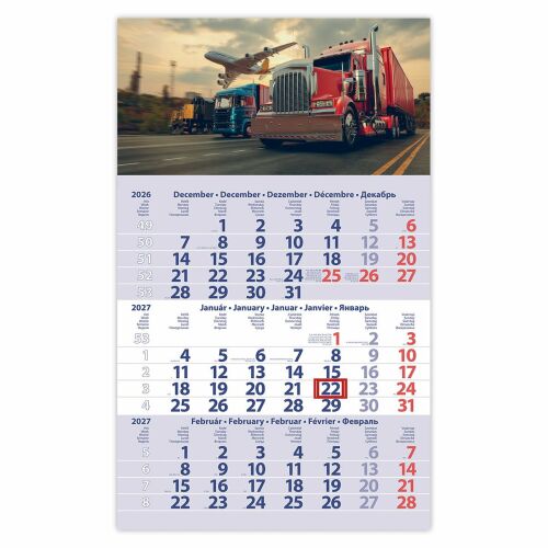 Dayliner 2027 speditőr naptár 1 tömb 3 hónap Primus Club Logisztika 180930221 - Naptár
