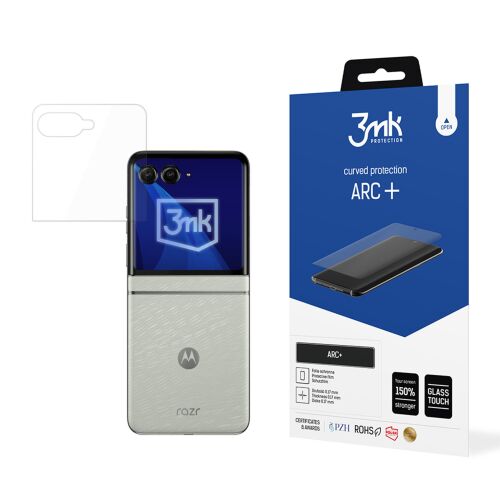 Motorola Razr 60 telefon 3mk ARC+ képernyővédő fólia csomagolással és átlátszó fóliával a hajlított kijelző védelmére - Képernyővédő fólia