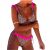 Leopárd mintás bikini fürdőruha fodros szegéllyel neon L 180984579