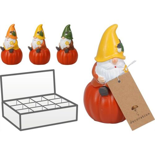 TÖRPE FIGURA TÖK DEKORÁCIÓVAL 6*12CM AJC010380 (12/GY_36/#) 180986773 - Őszi dekorációs kellék