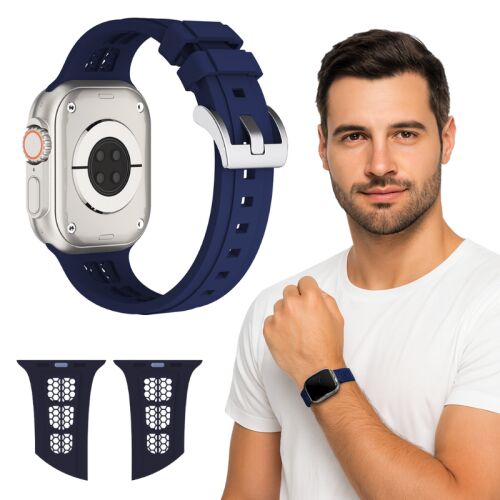 SMART WARCH BAND szíj Apple Watch 42mm 44mm 45mm 49mm sötétkék szíjjal