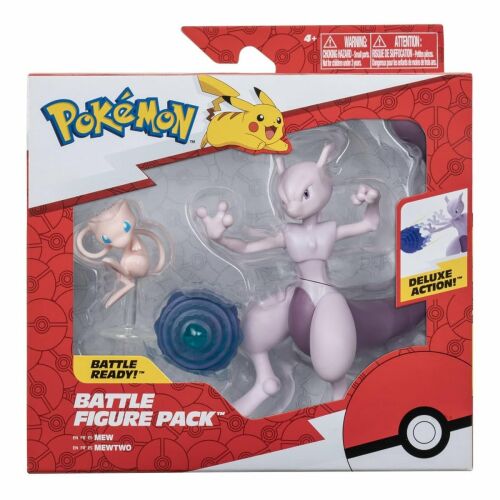 Pokémon harci figura csomag 4,5 hüvelykes Mewtwo és 2 hüvelykes Mew figurákkal az eredeti csomagolásban, hivatalosan licencelt Jazwares termék, ideális gyűjtőknek és rajongóknak - Mesehős figura