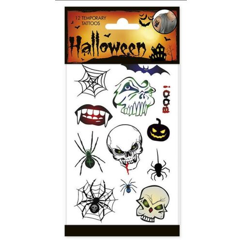 Halloween Skulls tetkó 12 db-os 181126146 - Tetoválás gyerekeknek