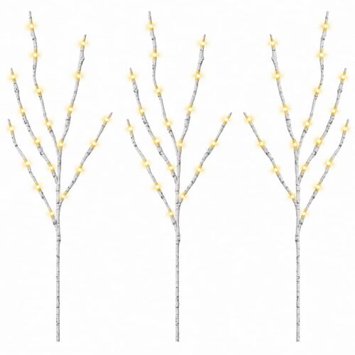 vidaXL LED-es rézág karácsonyi dekoráció 3 db Fehér 62 cm Acél 60 LED 181130478 - Karácsonyi dekoráció