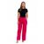 Női vászonnadrág, széles, magas derekú, elegáns MORAJ XXL RED 181143890