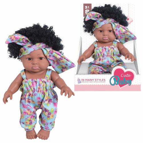 Afroamerikai baba dús hajjal, 28 cm 181174346 - Baba