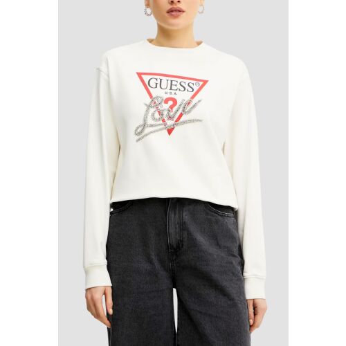 GUESS Fehér Női Pulóver Love M 181198303 - Női pulóver