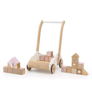 Label-Label fa járássegítő építőkockákkal, rózsaszín - Label Label