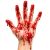 Egy MAREJA művérrel csöpögő kéz, realisztikus és intenzív horror effektust teremtve Halloweenre vagy színházi használatra