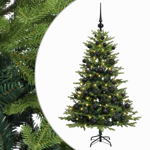 vidaXL Műkarácsonyfa gömbbel 150 cm 150 LED Meleg fehér PVC és Acél 181392710 - Műfenyő és karácsonyfa