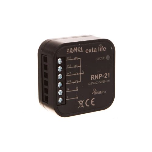 Rádióadó, ZAMEL RNP-21, 4 csatornás, 230V, Fekete 181434307 - Switch modul