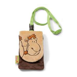 Nici brown camel plush neck strap small bag for kids, 7.5x12 cm - Nici Plush Toy