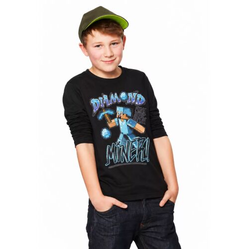 Minecraft Diamond Power gyerek hosszú ujjú póló, felső 8 - 12 év / 128 - 152 cm 181484872 - Baba és tipegő