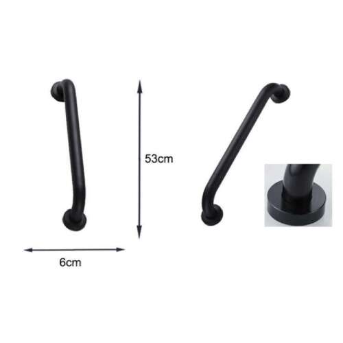 Fekete fürdőszoba kapaszkodó, 53cm hosszú, biztonsági kapaszkodó fürdőszobába
