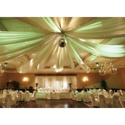 Dekoratív organza 48 cm, 1 db, türkiz