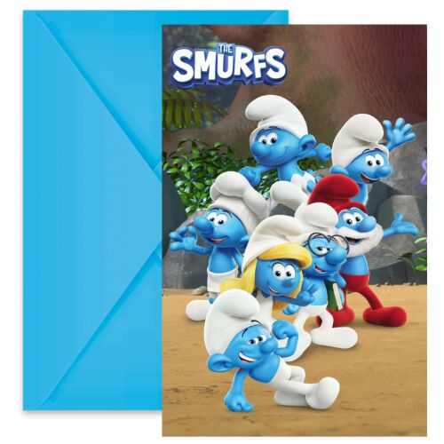 Hupikék törpikék Joyful party meghívó 6 db-os FSC 181720222 - Otthon és kert