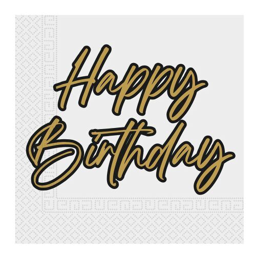 Happy Birthday Elegant szalvéta 20 db-os 33x33 cm FSC