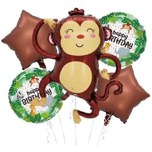 Majmos születésnapi fólia lufi szett 5 db. 181740078 - Party kellék