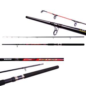 EUROSTAR D-MAX FUEGOS 3.0M BOAT 250 harcsázó bot, erős kompozit horgászbot SIC gyűrűkkel, EVA markolattal, 2 tagból álló, 10 gyűrűvel, 250g dobósúllyal - Harcsázó bot