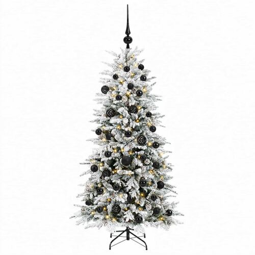 vidaXL Műanyag Hajtogatós Karácsonyfa 150 cm 150 LED Meleg fehér