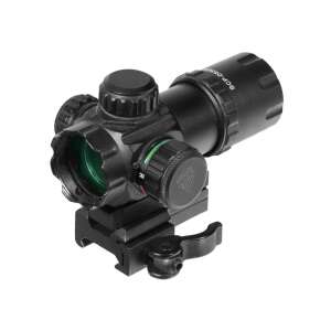 Leapers UTG DS3039W 3.9 hüvelykes 30 mm-es vörös pont irányzék 4 MOA ponttal, állítható fényerővel és szélsebességgel, magas és alacsony tartókkal - Teleszkóp kollimátor