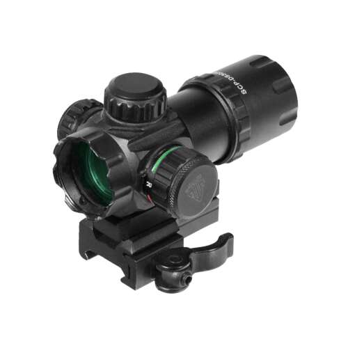 Leapers UTG DS3039W 3.9 hüvelykes 30 mm-es vörös pont irányzék 4 MOA ponttal, állítható fényerővel és szélsebességgel, magas és alacsony tartókkal