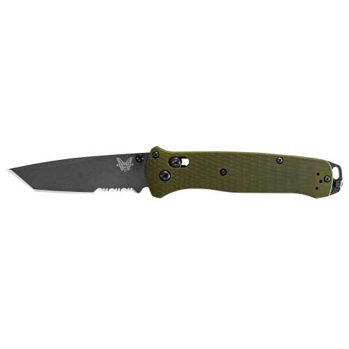 Benchmade 537SGY-1 Bailout összecsukható kés tanto pengével és zöld G10 markolattal