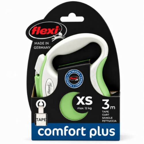 Flexi New Comfort Plus Tape "XS" (szürke/világos zöld) - szalagos automata póráz (3m) 181977644 - Póráz