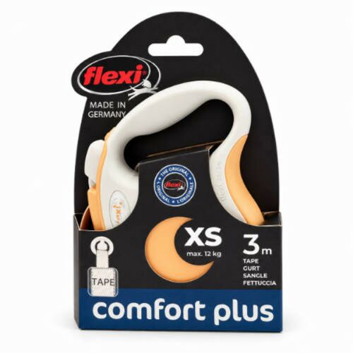Flexi New Comfort Plus Tape "XS" (szürke/világos sárga) - szalagos automata póráz (3m) 181977656 - Póráz