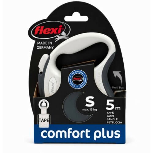 Flexi New Comfort Plus Tape "S" (szürke/antracite) - szalagos automata póráz (5m) 181977689 - Póráz