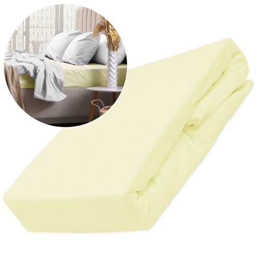 Gumis lepedő 180x200 frottír COTTON TERRY FREYLE vanília világos krém