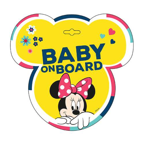 Minnie Egér Baby on Board Autómatrica - Tapadókorongos