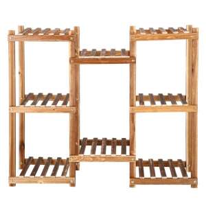 Pine flower stand, natural colour, 5 levels, 8 shelves