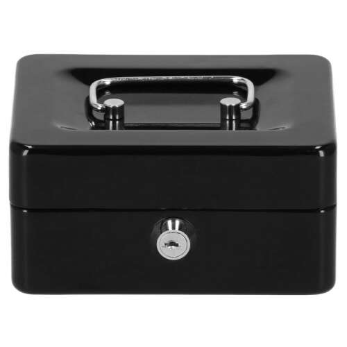 Springos Ékszer és pénz kazetta, fekete, 15x12x8 cm-es széf