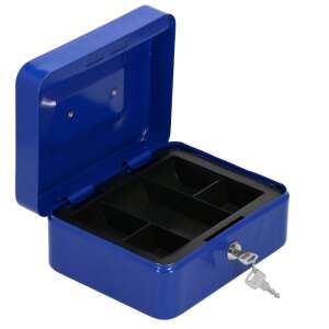 Jewellery and money box, blue, 25x20x9 cm safe
