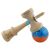 Kendama X Original Professzionális Super Ragacsos Nagy KING SIZE V3 Kupákkal, Fém Csapágyval, 18 cm-es Fából, Különleges Kék/Narancssárga színben, golyó az alap kupában