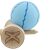 Felñlnézet a Kendama X Original King Size V3 világoskék golyójáról és fa kupájáról
