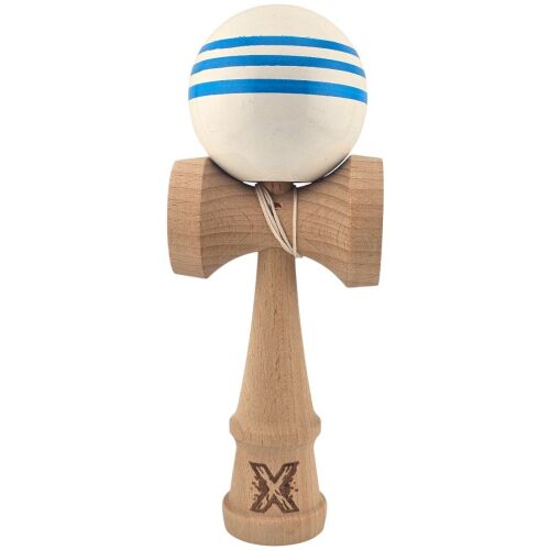 Kendama X Originala Professzionális Super Sticky fa kendama sötét fehér és kék golyóval, fehér háttéren - Kendama