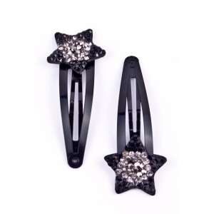Sada čiernych hviezdicových sponiek do vlasov, 2 kusy, so Swarovskými kryštálmi - Sponky do vlasov, čelenky