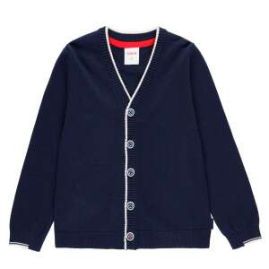 Blauer boboli Strickcardigan für Jungen mit weißem Besatz und Knöpfen - Boboli