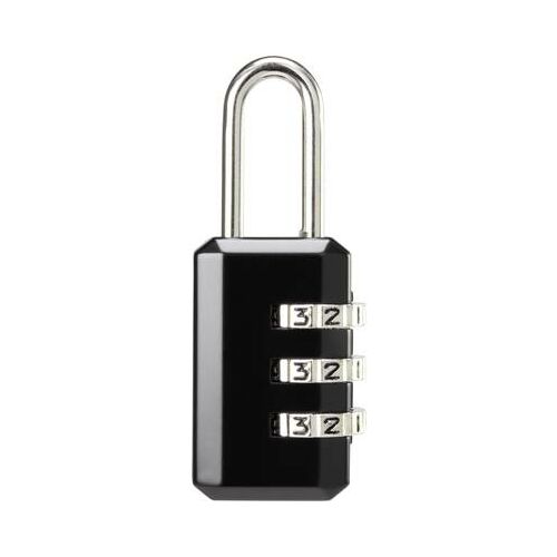 Sygonix SY-5044452 22mm fekete számzáras lakat, elölnézet 