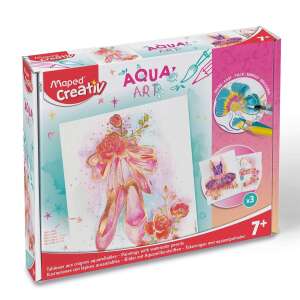 Maped Creativ Aqua Art Vízfesték Készlet Balett Témával, 3 illusztráció, 10 vízfesték ceruza, 1 vízzel tölthető ecset - Maped