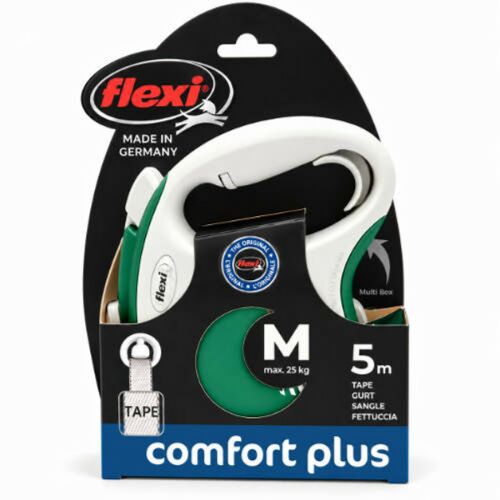 Flexi New Comfort plus "M" (szürke/zöld) - szalagos automata póráz (5m) 182280887 - Póráz